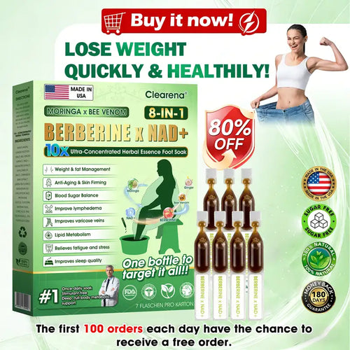 ⭐𝐂𝐥𝐞𝐚𝐫𝐞𝐧𝐚® Moringa · Bee Venom · Berberine × NAD+ Eight-in-one 10× Ultra-Concentrated Herbal Essence Foot Soak — 𝐎𝐧𝐜𝐞 𝐃𝐚𝐢𝐥𝐲, 𝐕𝐢𝐬𝐢𝐛𝐥𝐞 𝐑𝐞𝐬𝐮𝐥𝐭𝐬 𝐢𝐧 𝟕 𝐃𝐚𝐲𝐬 (Copy)