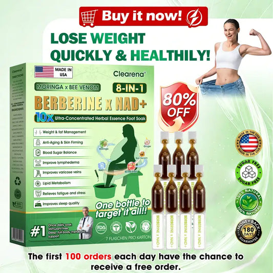 ⭐𝐂𝐥𝐞𝐚𝐫𝐞𝐧𝐚® Moringa · Bee Venom · Berberine × NAD+ Eight-in-one 10× Ultra-Concentrated Herbal Essence Foot Soak — 𝐎𝐧𝐜𝐞 𝐃𝐚𝐢𝐥𝐲, 𝐕𝐢𝐬𝐢𝐛𝐥𝐞 𝐑𝐞𝐬𝐮𝐥𝐭𝐬 𝐢𝐧 𝟕 𝐃𝐚𝐲𝐬 (Copy)