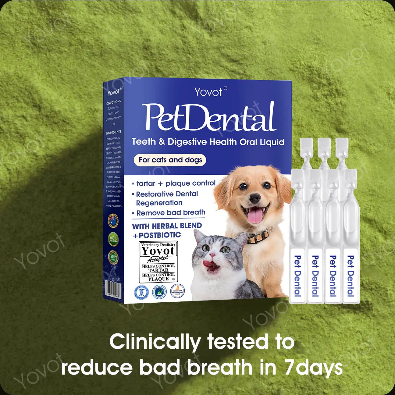 [ Official Store ] Yovot® Pet Dental & Digestive Health Oral Liquid–Freshen Breath, Remove Tartar & Promote gum regeneration, stabilize teeth (for Cats & Dogs)  – Save 70% Today!