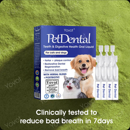 [ Official Store ] Yovot® Pet Dental & Digestive Health Oral Liquid–Freshen Breath, Remove Tartar & Promote gum regeneration, stabilize teeth (for Cats & Dogs)  – Save 70% Today!