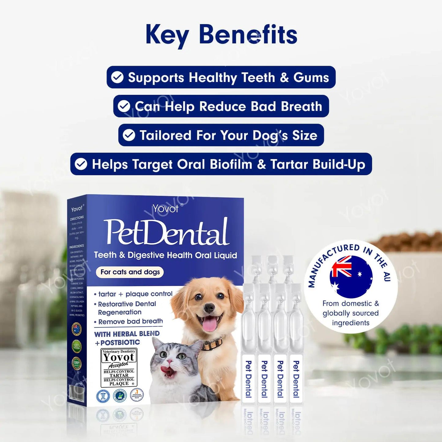 [ Official Store ] Yovot® Pet Dental & Digestive Health Oral Liquid–Freshen Breath, Remove Tartar & Promote gum regeneration, stabilize teeth (for Cats & Dogs)  – Save 70% Today!