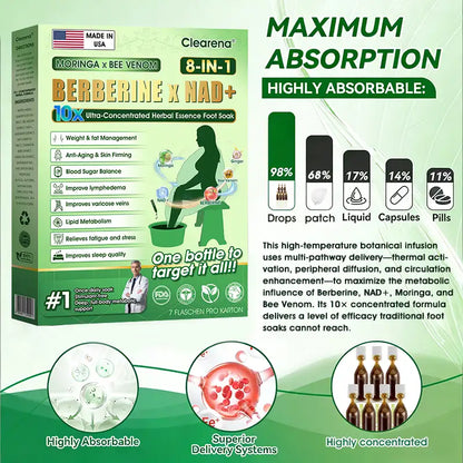 ⭐𝐂𝐥𝐞𝐚𝐫𝐞𝐧𝐚® Moringa · Bee Venom · Berberine × NAD+ Eight-in-one 10× Ultra-Concentrated Herbal Essence Foot Soak — 𝐎𝐧𝐜𝐞 𝐃𝐚𝐢𝐥𝐲, 𝐕𝐢𝐬𝐢𝐛𝐥𝐞 𝐑𝐞𝐬𝐮𝐥𝐭𝐬 𝐢𝐧 𝟕 𝐃𝐚𝐲𝐬 (Copy)